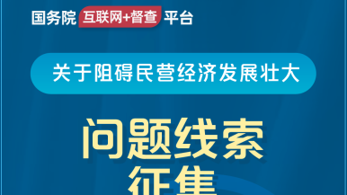 美女操逼视频大全国务院“互联网+督查”平台公开征集阻碍民营经济发展壮大问题线索